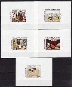 Конго (Бр), 1981, 100 лет Пикассо, Живопись, 5 люксблоков